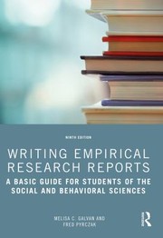 Cover of: Writing Empirical Research Reports: A Basic Guide for Students of the Social and Behavioral Sciences