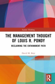 Cover of: Management Thought of Louis R. Pondy: Reclaiming the Enthinkment Path