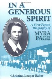 Cover of: In a generous spirit by Christina Looper Baker, Christina Looper Baker