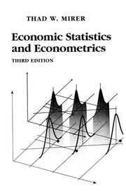 Cover of: Economic statistics and econometrics by Thad W. Mirer