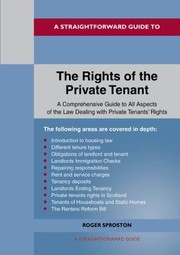 Cover of: Straightforward Guide to the Rights of the Private Tenant by Roger Sproston, Roger Sproston