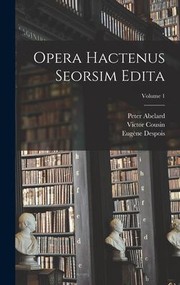 Cover of: Opera Hactenus Seorsim Edita; Volume 1