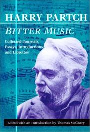 Cover of: Bitter Music by Harry Partch