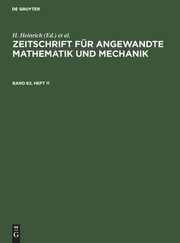 Cover of: Zeitschrift Für Angewandte Mathematik und Mechanik. Band 62, Heft 11