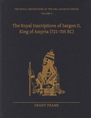 Cover of: Royal Inscriptions of Sargon II, King of Assyria (721-705 BC)