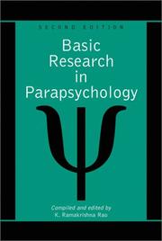 Cover of: Basic research in parapsychology