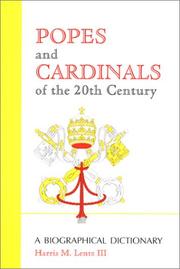 Cover of: Popes and Cardinals of the 20th Century by Harris M., III Lentz