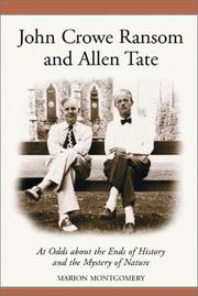 Cover of: John Crowe Ransom and Allen Tate by Marion Montgomery