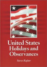 Cover of: United States Holidays and Observances: By Date, Jurisdiction, and Subject, Fully Indexed