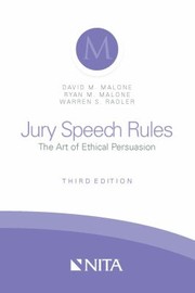 Cover of: Jury Speech Rules: The Art of Ethical Persuasion