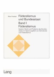 Cover of: Föderalismus und Bundesstaat