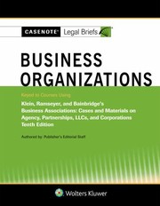 Cover of: Casenote Legal Briefs for Business Organizations Klein, Ramseyer, and Bainbridge