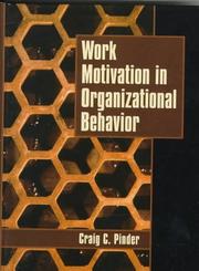 Cover of: Work motivation in organizational behavior