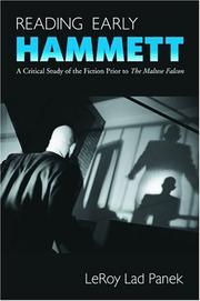 Reading Early Hammett by Leroy Lad Panek