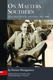 Cover of: On matters southern: essays about literature and culture, 1964-2000