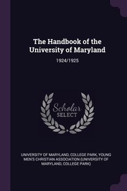 Cover of: Handbook of the University of Maryland: 1924/1925