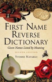Cover of First Name Reverse Dictionary