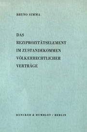 Cover of: Reziprozitätselement Im Zustandekommen Völkerrechtlicher Verträge