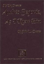 Cover of: Andres Segovia, As I Knew Him by Duarte, John W.