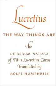 Cover of: The Way Things Are: The De Rerum Natura
