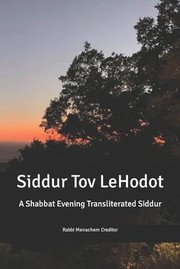 Shabbat Evening Transliterated Siddur cover