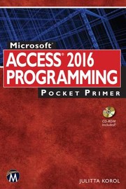 Cover of: Microsoft Access 2016 Programming Pocket Primer by Julitta Korol, Julitta Korol