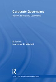 Cover of: Corporate Governance: Values, Ethics and Leadership