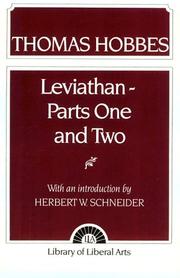 Cover of: Hobbes by Herbert W. Schneider