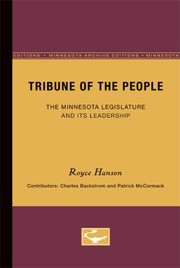 Cover of: Tribune of the People: The Minnesota Legislature and Its Leadership