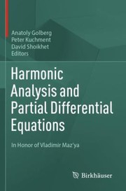 Cover of: Harmonic Analysis and Partial Differential Equations: In Honor of Vladimir Maz'ya