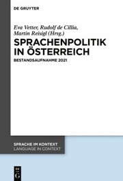 Cover of: Sprachenpolitik In Österreich: Bestandsaufnahme 2021