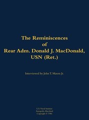 Cover of: Reminiscences of Rear Adm. Donald J. MacDonald, USN (Ret. )