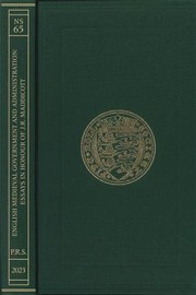 Cover of: English Medieval Government and Administration: Essays in Honour of J. R. Maddicott