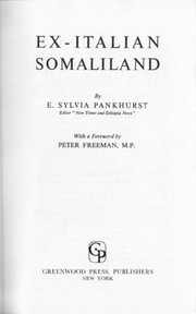 Cover of: Ex-Italian Somaliland by E. Sylvia Pankhurst