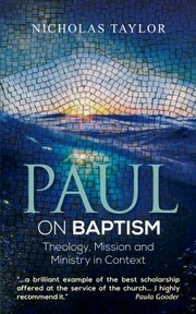 Cover of: Paul on baptism by Nicholas Taylor