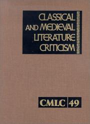 Cover of: Classical and Medieval Literature Criticism by 