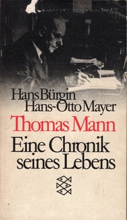 Cover of: Thomas Mann: Eine Chronik seines Lebens