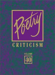 Cover of: Poetry Criticism by David Galens