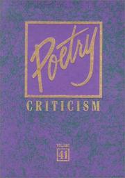Poetry Criticism by David Galens