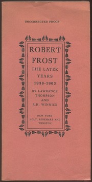 Cover of: Robert Frost