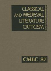 Cover of: Classical And Medieval Literature Criticism (Classical and Medieval Literature Criticism) by Jelena O. Krstovic