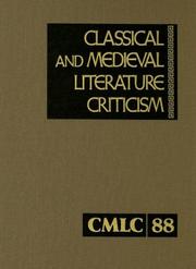 Cover of: Classical And Medieval Literature Criticism (Classical and Medieval Literature Criticism) by Jelena O. Krstovic