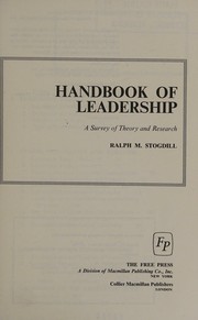 Cover of: Handbook of leadership by Ralph M. Stogdill