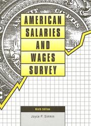 Cover of: American Salaries and Wages Survey by Joyce P. Simkin, Joyce P. Simkin