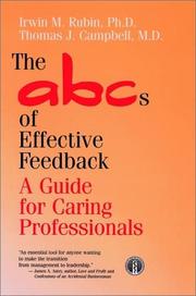Cover of: The ABCs of effective feedback: a guide for caring professionals