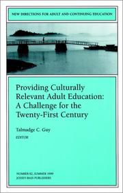 Cover of: Providing Culturally Relevant Adult Education | Talmadge C. Guy