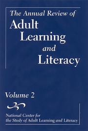 Cover of: The Annual Review of Adult Learning and Literacy, The Annual Review of Adult Learning and Literacy, Volume 2 (National Center for the Study of Adult  Learning ... Annual Review of Adult Learning & Literacy) by National Center for the Study of Adult Learning and Literacy, John Comings, Barbara Garner, Cristine Smith