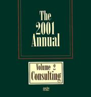 Cover of: The 2001 Annuals: Developing Human Resources, Volume 2 (Consulting)