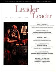 Cover of: Leader to Leader (LTL), Spring 2000 (J-B Leader to Leader Institute/PF Drucker Foundation) by Frances Hesselbein