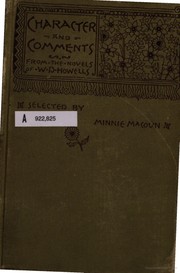 Cover of: Character and comment: selected from the novels of W. D. Howells